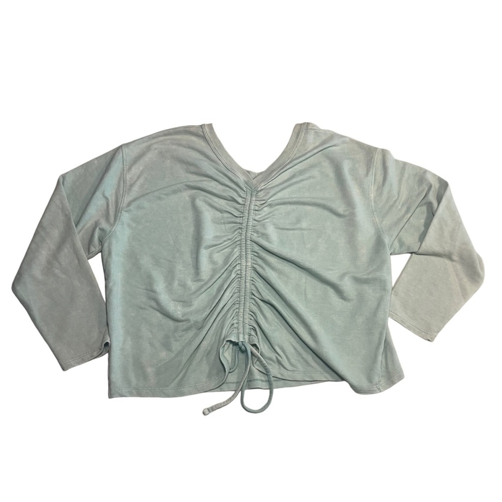 Livi for Lane Bryant Aquamarine Faded Look V Neck Gather Front Top Size 18/20